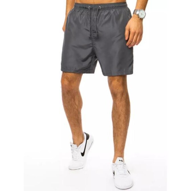 Pánské plavky bez potisku světle šedé Břidlicová, XXL