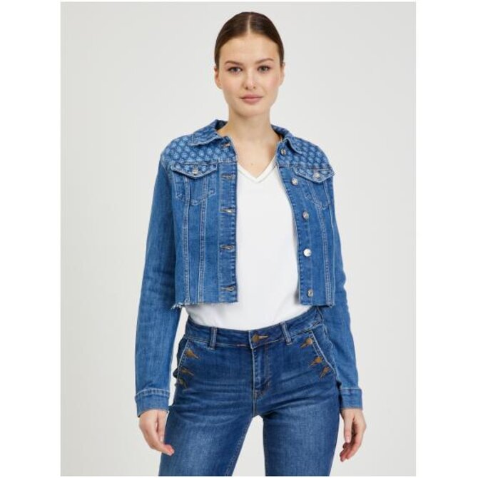 Modrá dámská džínová bunda Modrá, 34