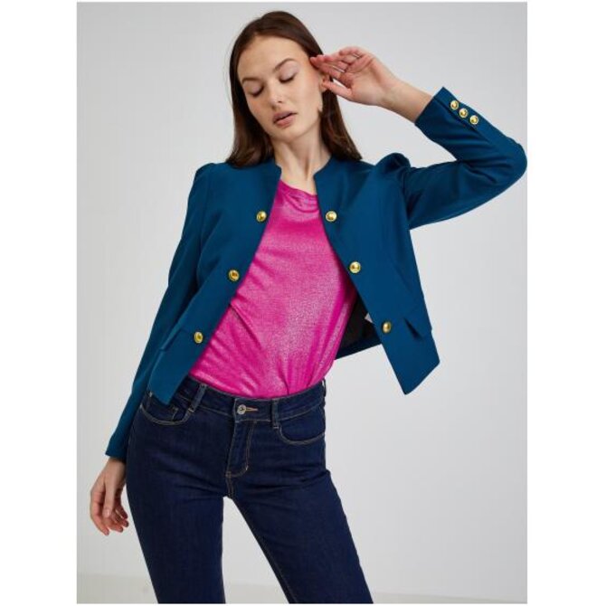 Petrolejové dámské sako Petrolejová, 40