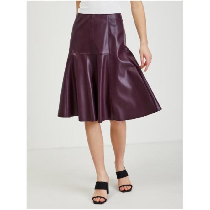 Vínová dámská koženková sukně Vínová, 38