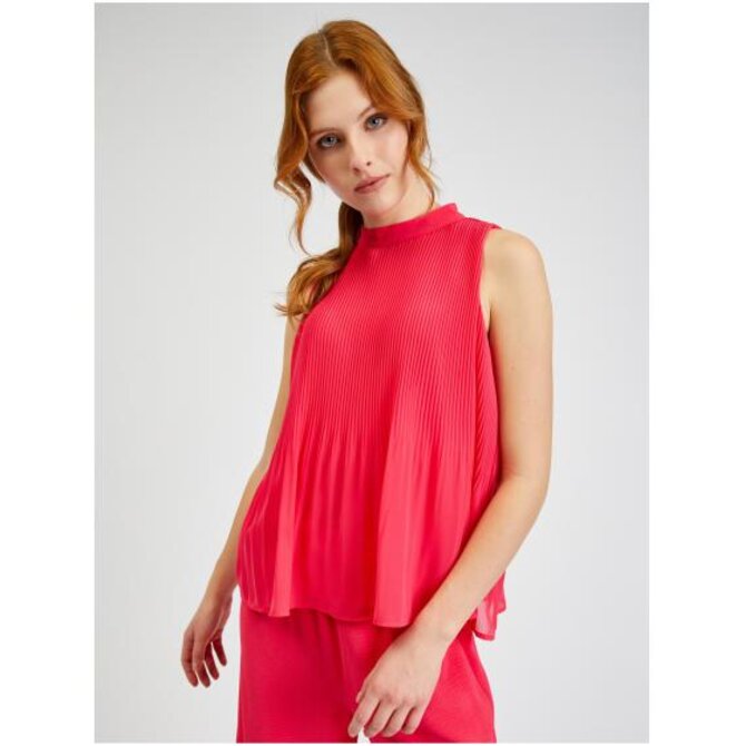 Tmavě růžová dámská plisovaná halenka Růžová, 34