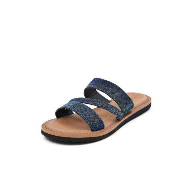 Tmavě modré dámské pantofle Modrá, 36