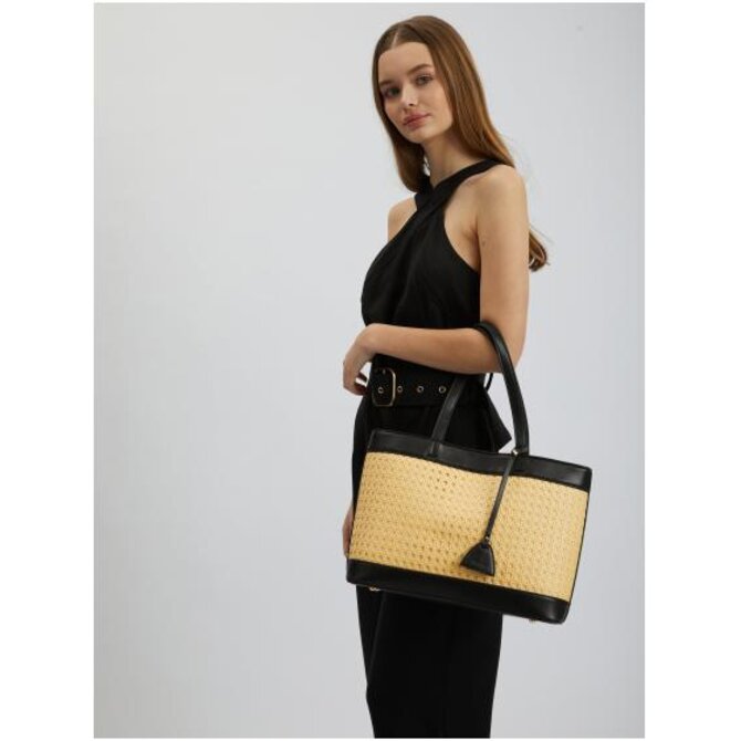 Hnědo-černý dámský shopper Černá, Univerzální