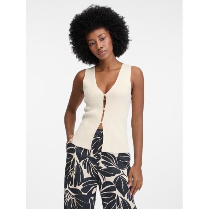 Béžová dámská vesta Béžová, L