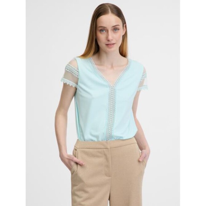 Světle modré dámské tričko s krátkým rukávem Světle modrá, S