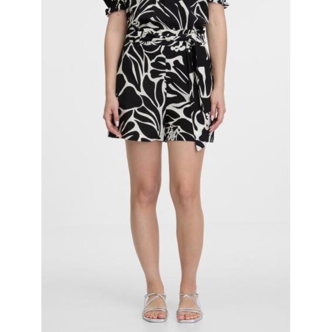 Černé dámské vzorované kraťasy Černá, 34