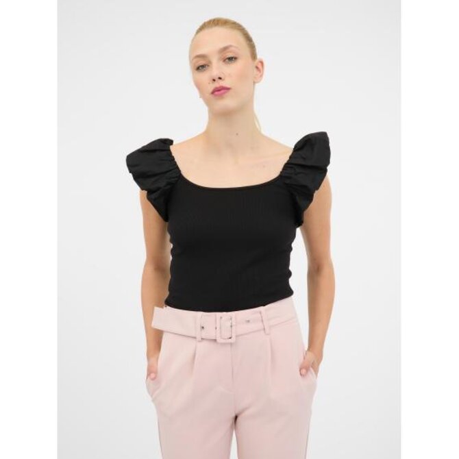 Černé dámské tričko s krátkým rukávem Černá, XS