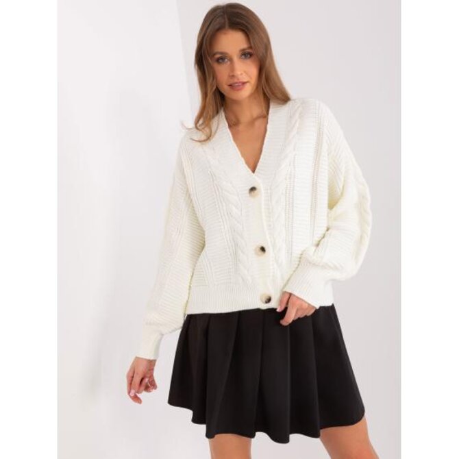 Dámský svetr s knoflíky oversize RUE PARIS ecru Ecru, Univerzální