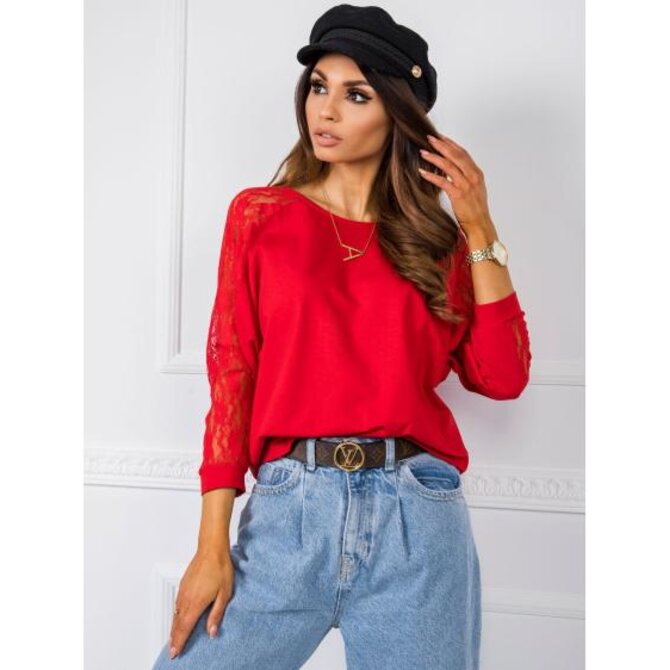 Dámská halenka Shangri RUE PARIS červená Červená, L