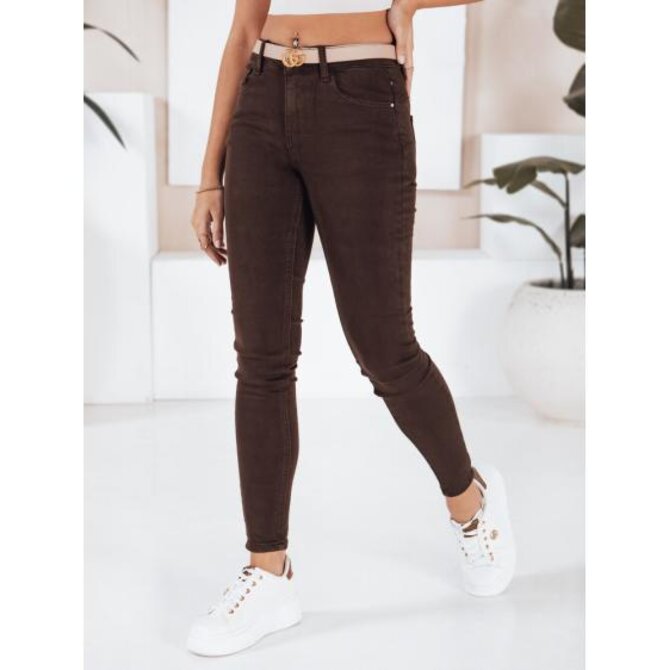 Dámské push up džíny černé Hnědá, XXL