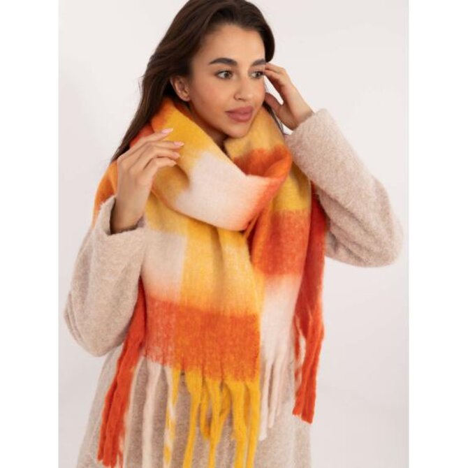 Dámská šála silná zimní oranžovo-žlutá Oranžová, Univerzální
