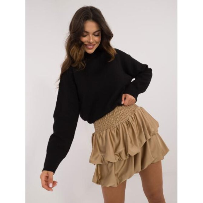 Dámská sukně s elastickými záhyby hnědá Karamelová, Univerzální