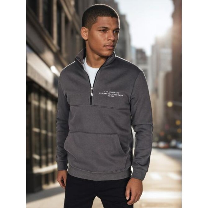 Pánská mikina s potiskem grafitová Břidlicová, L