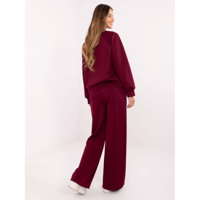 Burgundský basic teplákový komplet s mikinou bez kapuce Kaštanová, Univerzální