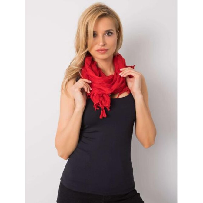 Dámský šátek s třásněmi MARGARET červený Červená, Univerzální