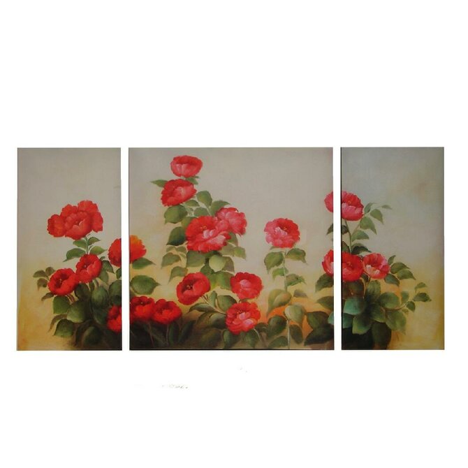 3-dílný obraz "RED ROSES" 25/50/25x3cm
