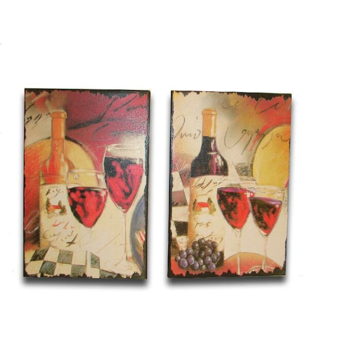 Obrázek "METAL-BODEGON VINO" 19x29/2dr.