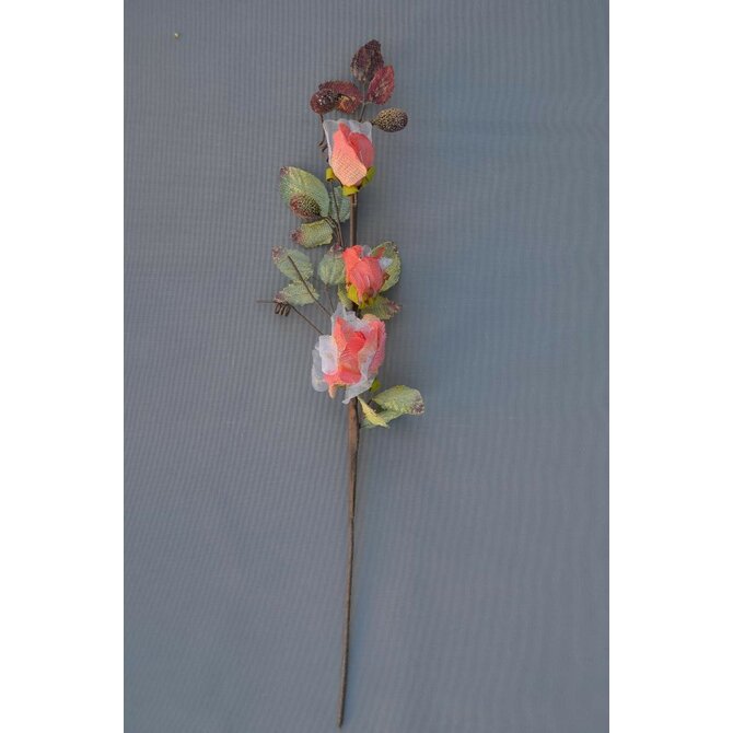 Textilní růže lososová 67cm