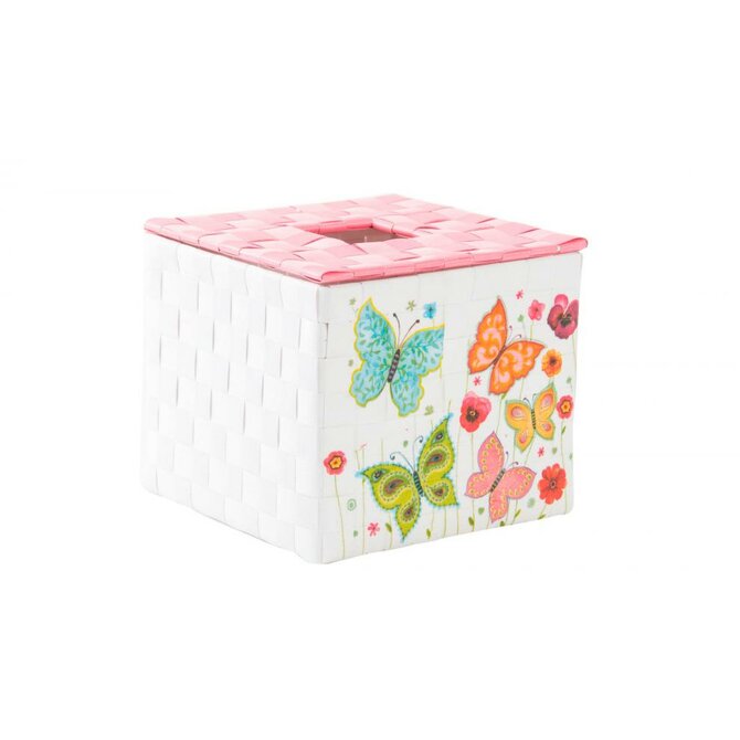 Box na kapesníky "MOTÝLCI" 15x15x13cm