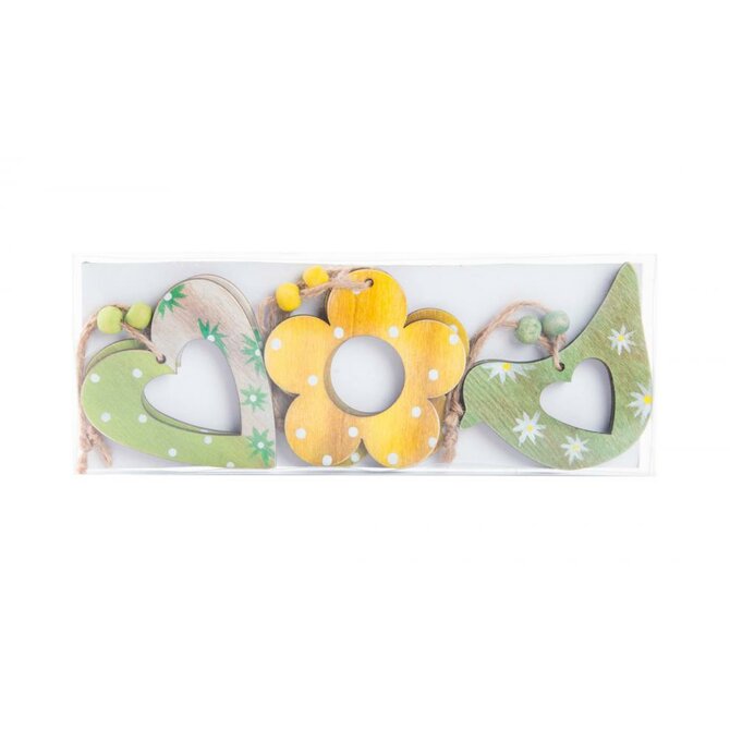 Sada 6ks dekorací "SPRING WOOD" 22x8/3dr