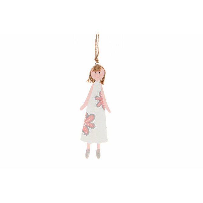 Dřevěná dekorace "SPRING GIRL" 6.5x20cm