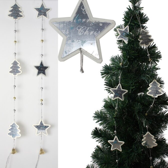 Girlanda "X-MASS WOODEN" 7x130cm/2dr.