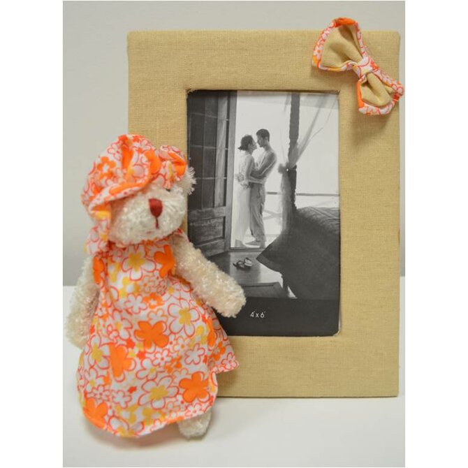 Fotorámeček "BEAR"+plyšák 10x15cm/textil