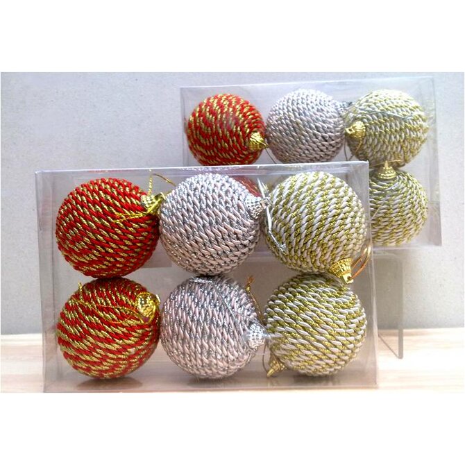 Sada 6ks ozdob "COLOURED BALL" 19x3x7cm