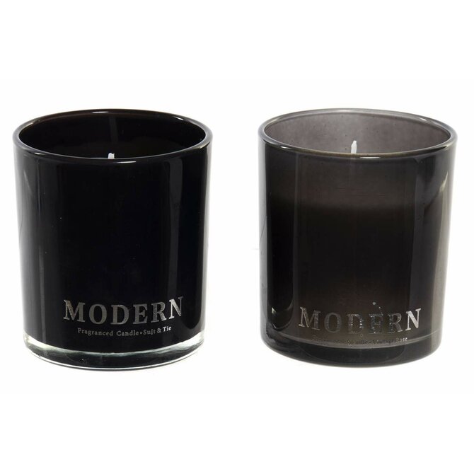 Svíčka ve skle "MODERN BLACK" 7x7.8/2dr.