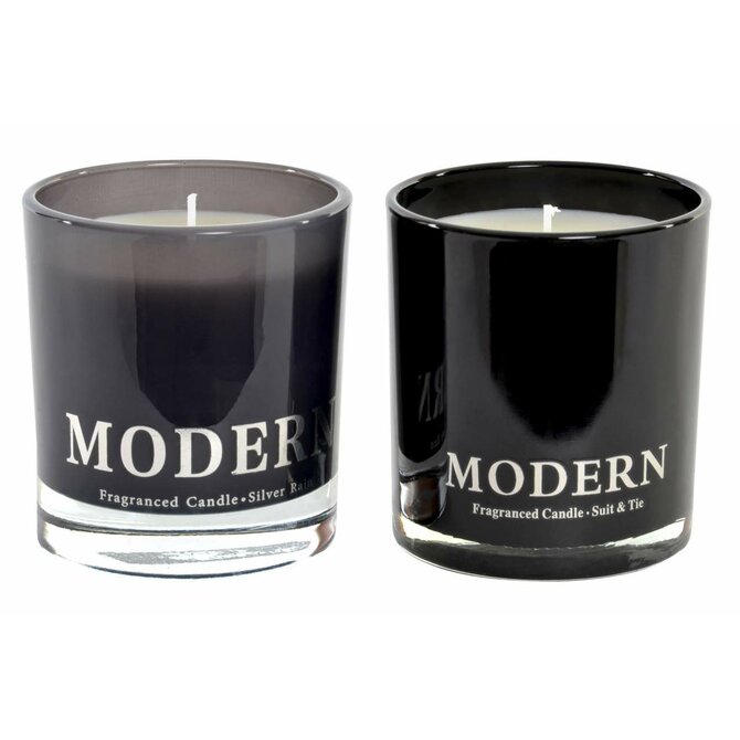 Svíčka ve skle "MODERN BLACK" 8x9.5/2dr.