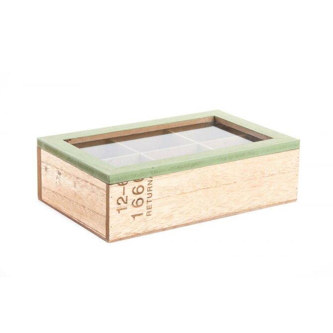Krabice na čaje "NATURAL GREEN" 24x15x7