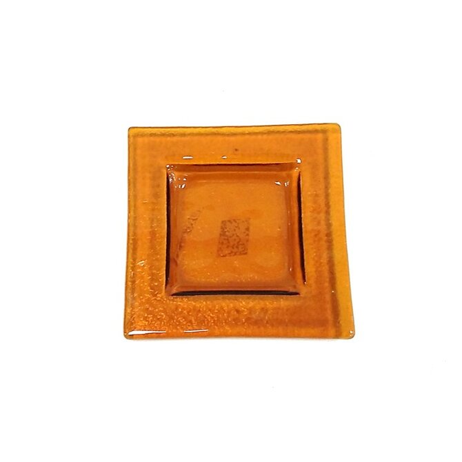 Sklo čtverec oranžový 11,5x15,5x1cm