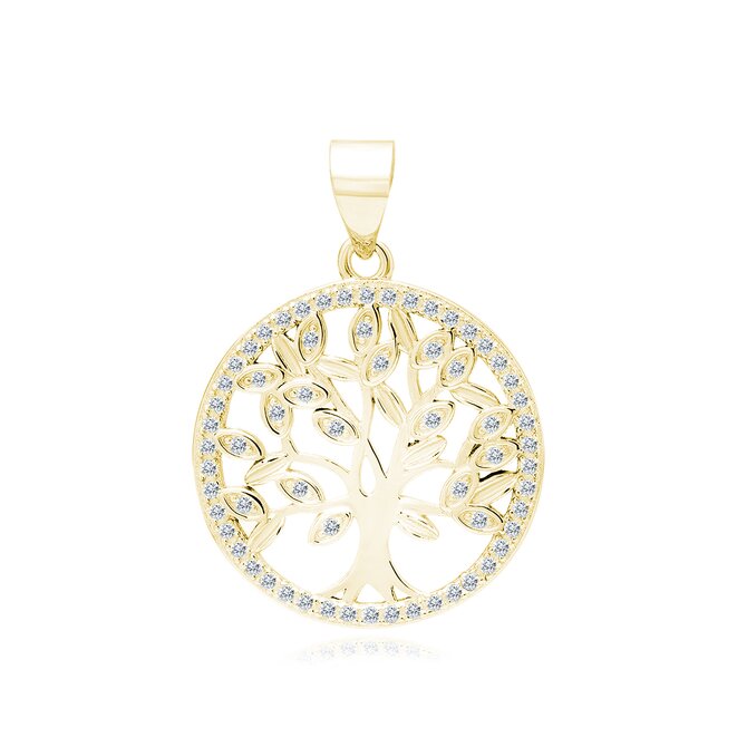 Klenoty Amber Luxusní stříbrný přívěsek strom života zlacený zlatá, stříbro Ag 925/1000