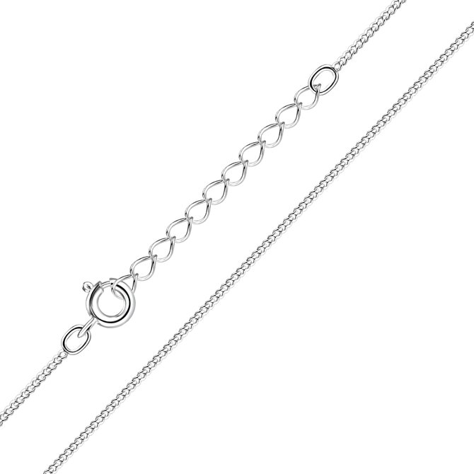Klenoty Amber Jemný plochý stříbrný řetízek 50 cm, šířka 0,9 mm  stříbrná ,  stříbro Ag 925/1000