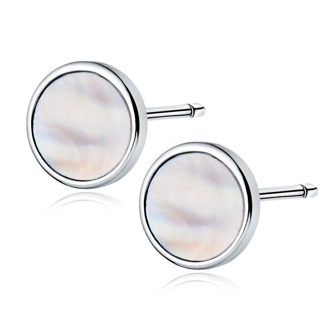 Klenoty Amber Stříbrné náušnice s perletí stříbro Ag 925/1000