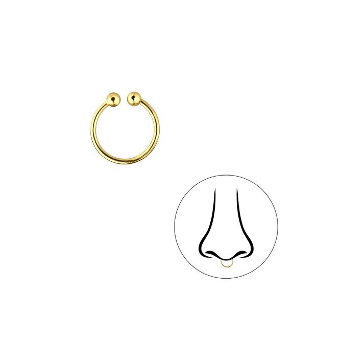 Klenoty Amber Falešný piercing  septum do nosu kroužek žluté zlacení zlatá, pozlacené stříbro Ag 925/1000