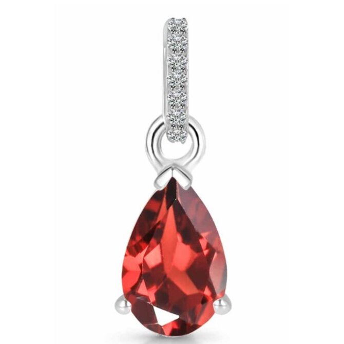 Klenoty Amber Luxusní stříbrný přívěsek s granátem a topazy Drop červená, stříbro Ag 925/1000