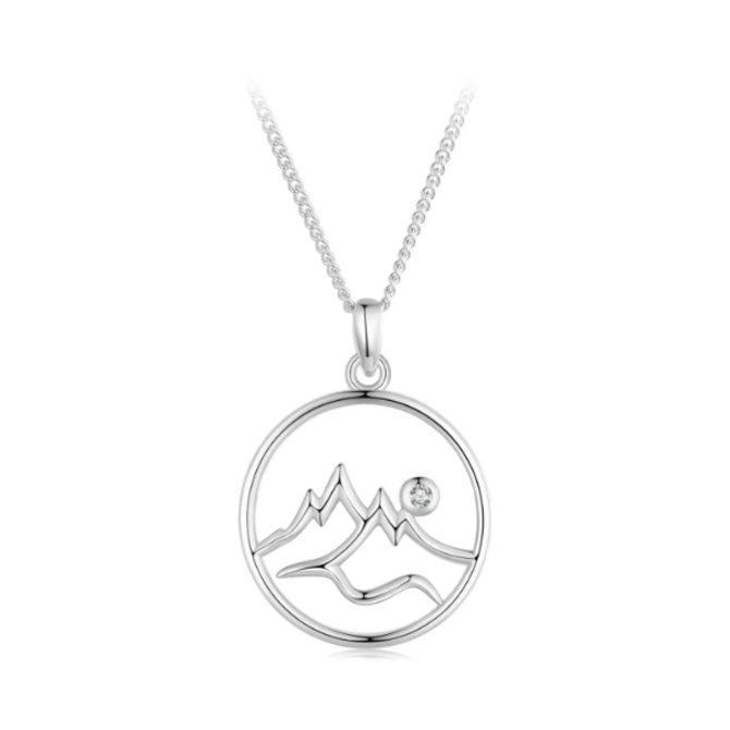 Klenoty Amber Stříbrný unisex náhrdelník Hory se zirkonem  stříbrná , stříbro Ag 925/1000