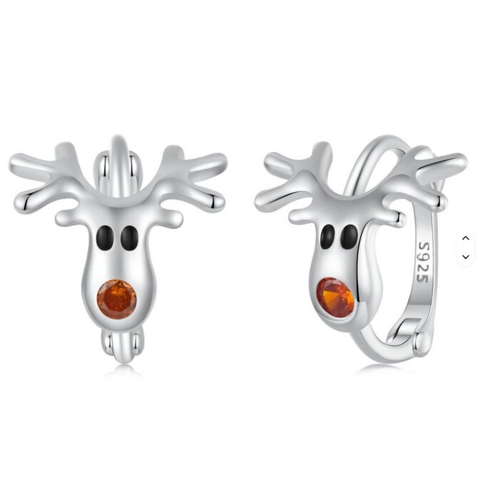 Klenoty Amber Stříbrné náušnice Sobí kouzlo ✨ stříbro Ag 925/1000