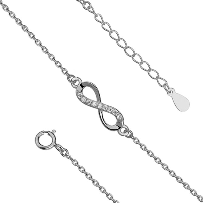 Klenoty Amber Stříbrný náramek nekonečno Forever  stříbrná , stříbro Ag 925/1000