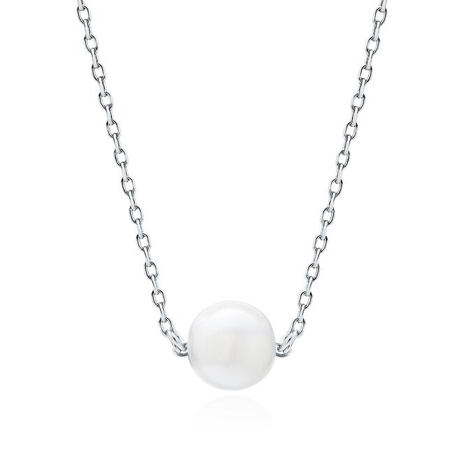 Klenoty Amber Řetízek s perlou bílá, stříbro Ag 925/1000
