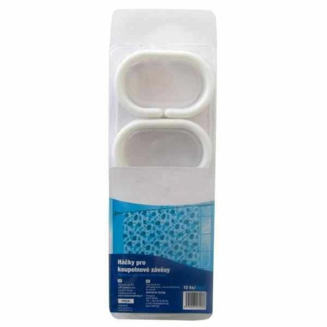 DURAmat Plastové háčky pro sprchové závěsy bílé