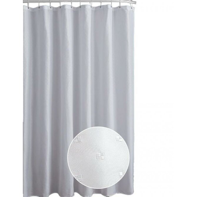 DURAmat Koupelnový závěs 180x200 cm PES, Jaquard, bílý