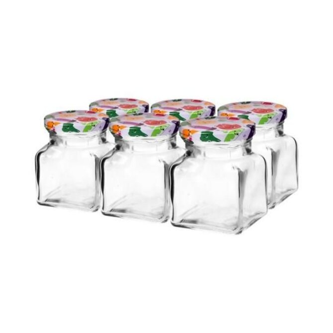 Browin Zavařovací sklenice 120ml + barevné víčko 53 mm, 6 ks