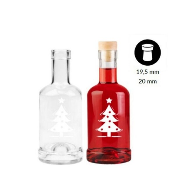 DuraHome Láhev Gin, 250 ml, stromeček, bílá