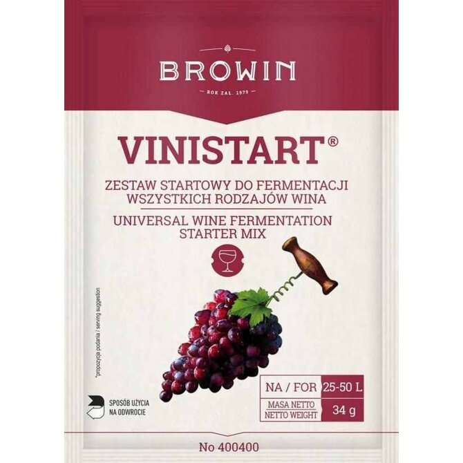 Browin Startovací sada pro 50L víno - kvasnice + medium