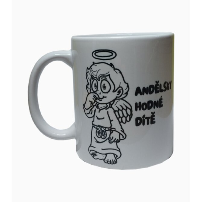 Hrnek anděl k vybarvení