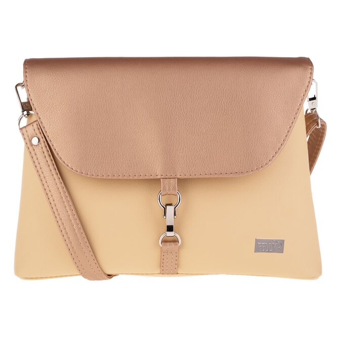Malá, klopová, crossbody kabelka LENA tělová + rosegold Rosegold, Small