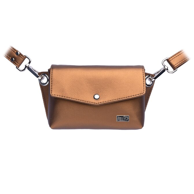 Mini kabelka EMBEE hnědá metalíza Metalická, Small