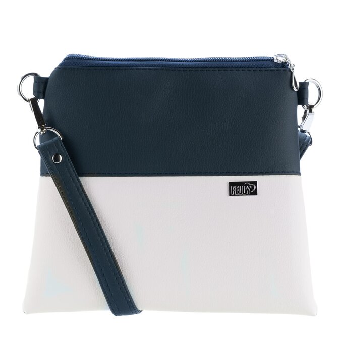 Malá crossbody  kabelka MANON - námořní modrá + bílá Bílá, Small
